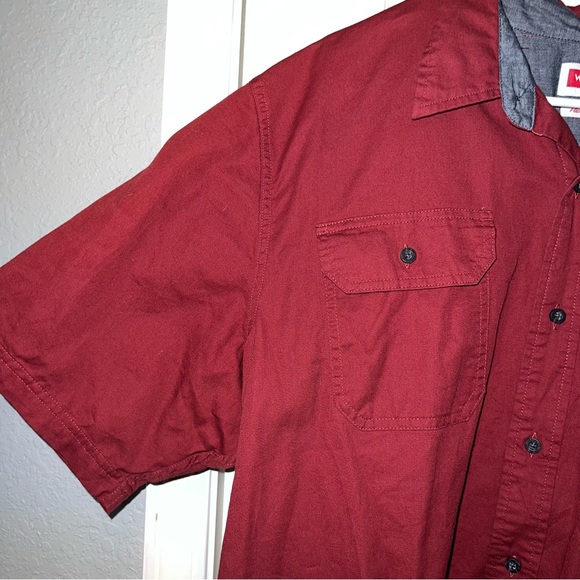 Wrangler Front Pocket Short Sleeve Button Down Casual Shirt Men's Size XL - Picture 2 of 4